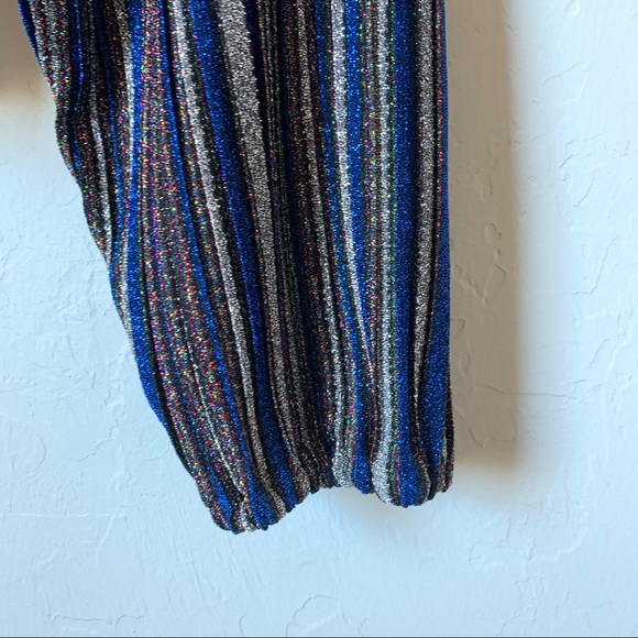 Karlie Metallic Blue/Silver/Multi Party Blouse - Picture 3 of 12